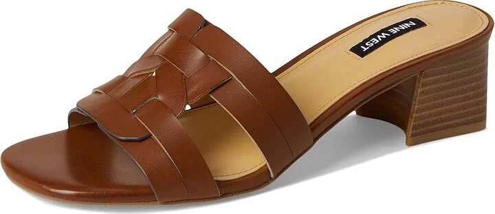 Nine West Gennie Women's Dress Sandals Medium Brown : 6 M, Leather - Image 5