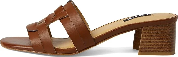 Nine West Gennie Women's Dress Sandals Medium Brown : 6 M, Leather - Image 6