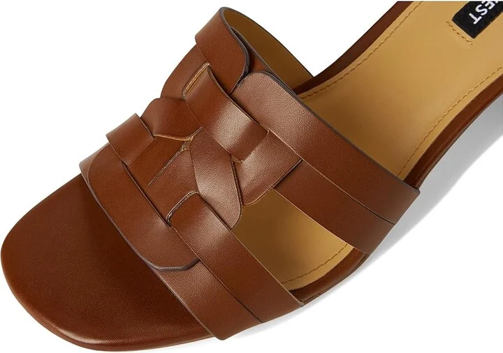 Nine West Gennie Women's Dress Sandals Medium Brown : 6 M, Leather - Image 7