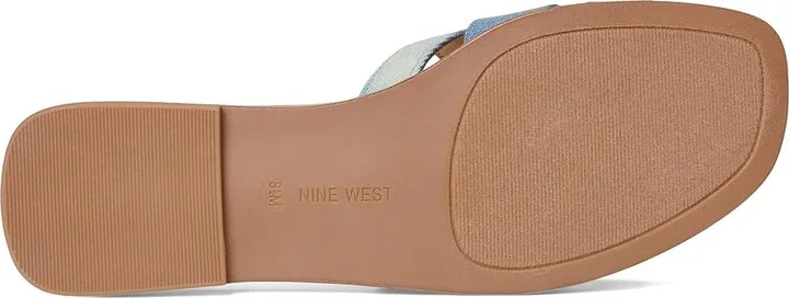 Nine West Germani Women's Dress Sandals Light Blue Denim : 5.5 M, Leather - Image 3