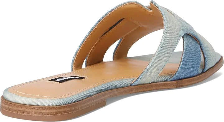 Nine West Germani Women's Dress Sandals Light Blue Denim : 5.5 M, Leather - Image 4
