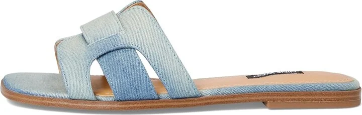 Nine West Germani Women's Dress Sandals Light Blue Denim : 5.5 M, Leather - Image 6