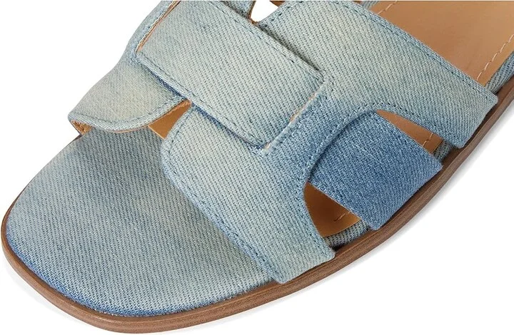 Nine West Germani Women's Dress Sandals Light Blue Denim : 5.5 M, Leather - Image 7