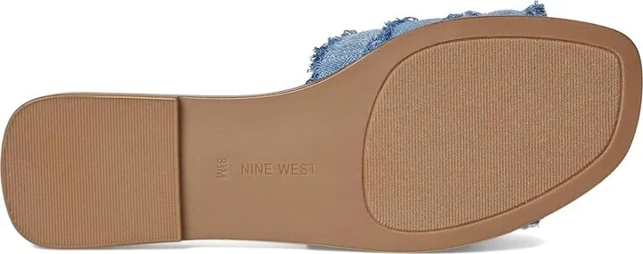 Nine West Germanny Women's Dress Sandals Blue Denim : 5.5 M, Textile - Image 3