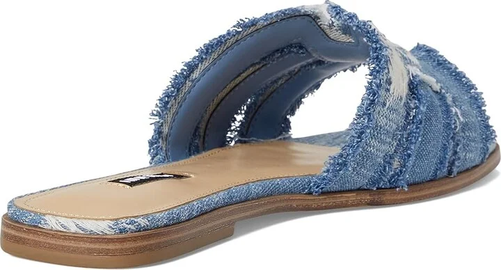 Nine West Germanny Women's Dress Sandals Blue Denim : 5.5 M, Textile - Image 4
