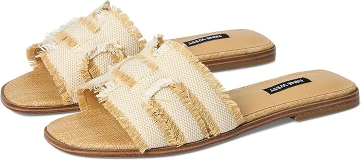 Nine West Germanny Women's Dress Sandals Natural/Cream : 8 M, Textile
