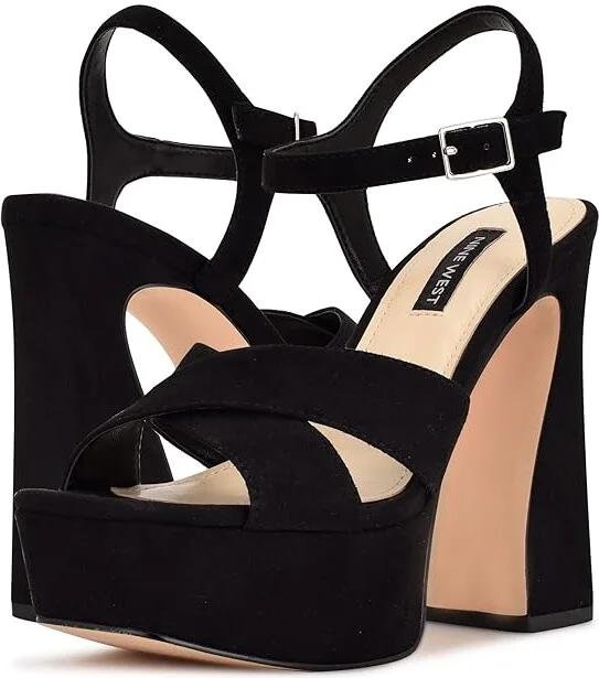 Nine West Glows 2 Women's Shoes Black Suede : 9.5 M