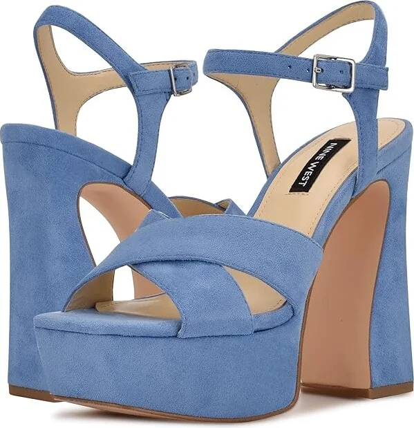 Nine West Glows 2 Women's Shoes Medium Blue Suede : 10 M