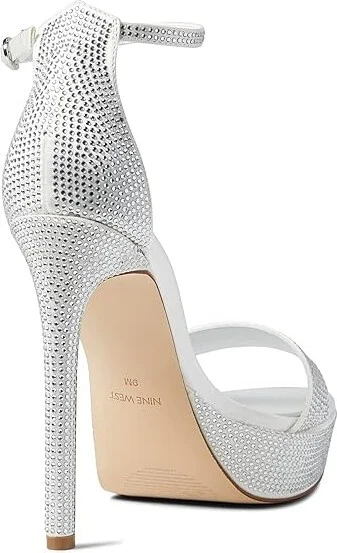 Nine West Goout 7 Women's Shoes White Satin : 8.5 M - Image 4