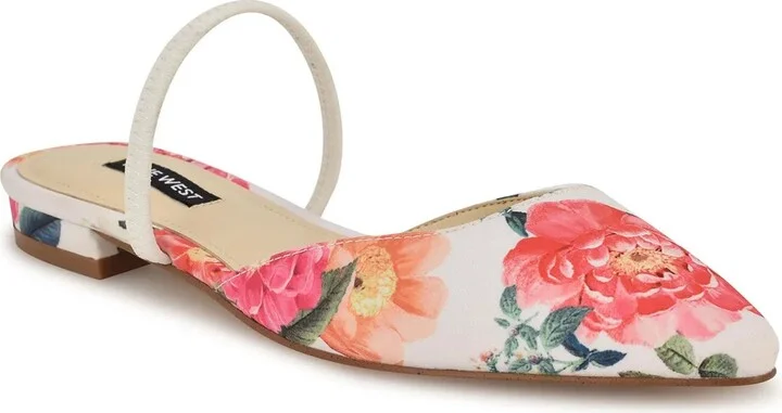 White/Multicolor Floral Print