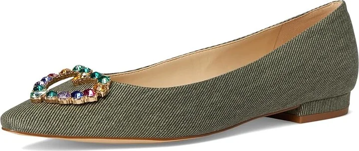 Nine West Hearts Women's Maryjane Shoes Dark Olive Denim : 8 M, Textile - Image 5