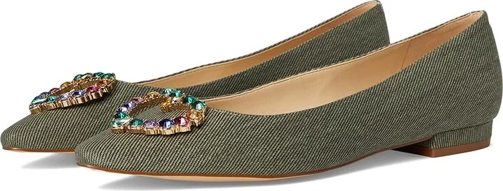 Nine West Hearts Women's Maryjane Shoes Dark Olive Denim : 8 M, Textile