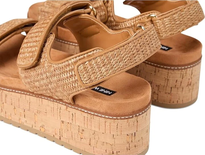 Nine West Heavin Women's Dress Sandals Dark Natural : 8.5 M, Synthetic - Image 7