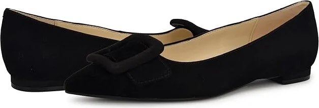 Nine West Jesike Women's Flat Shoes Black Suede : 5.5 M