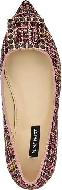 Nine West Jesikes Women's Flat Shoes Pink Tweed : 7.5 M, Leather - Image 2