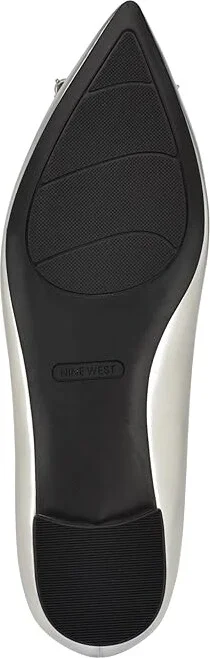 Nine West Jesikes Women's Flat Shoes Silver : 8.5 M, Leather - Image 3