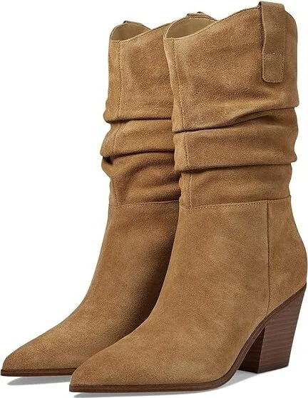 Nine West Kadon Women's Boots Cognac Suede : 5.5 M, Rubber/Suede