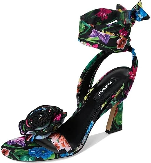 Nine West Krave Women's Sandals Black Lush Floral : 7 M, Synthetic - Image 5