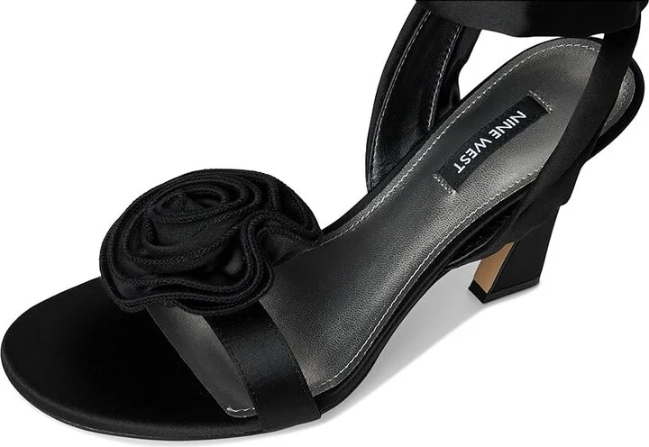 Nine West Krave Women's Sandals Black Satin : 10 M, Synthetic - Image 2