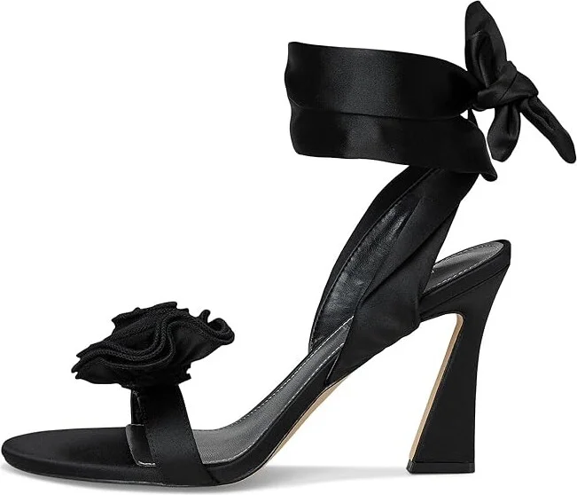 Nine West Krave Women's Sandals Black Satin : 10 M, Synthetic - Image 6