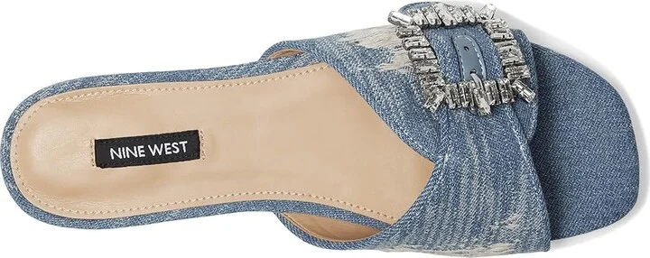 Nine West Laniey Women's Dress Sandals Light Blue Denim : 9.5 M, Synthetic - Image 2