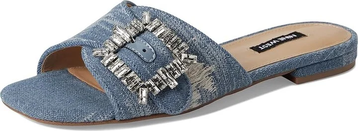 Nine West Laniey Women's Dress Sandals Light Blue Denim : 9.5 M, Synthetic - Image 5