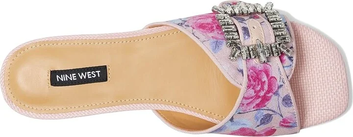 Nine West Laniey Women's Dress Sandals Pink Mystic Garden Print : 10 M, Synthetic - Image 2