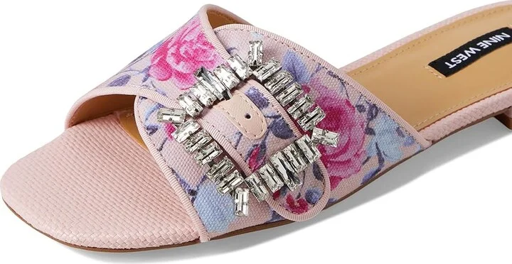 Nine West Laniey Women's Dress Sandals Pink Mystic Garden Print : 10 M, Synthetic - Image 7