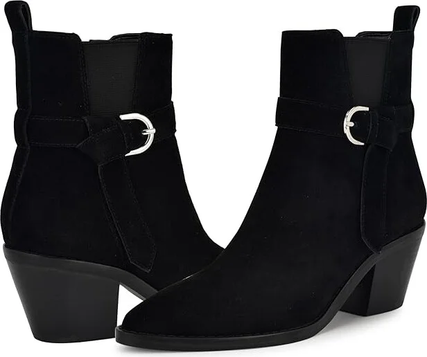 Nine West Lemone Women's Boots Black Suede : 6 M, Rubber/Suede