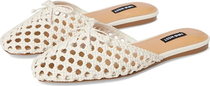 Nine West Lolah Women's Flat Shoes Cream : 9.5 M, Faux Leather