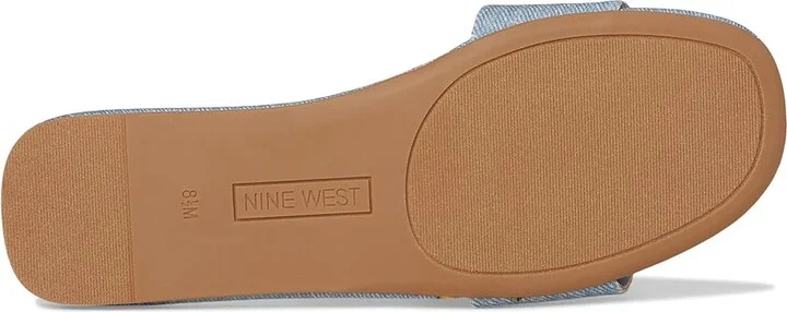 Nine West Lolipop Women's Dress Sandals Blue Scattered Rose Denim : 5.5 M, Synthetic - Image 3
