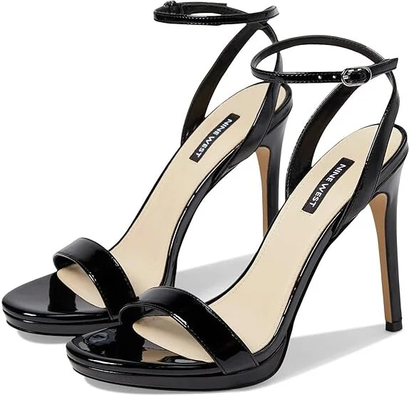 Nine West Loola Women's Sandals Black Patent : 6.5 M, Leather/Rubber