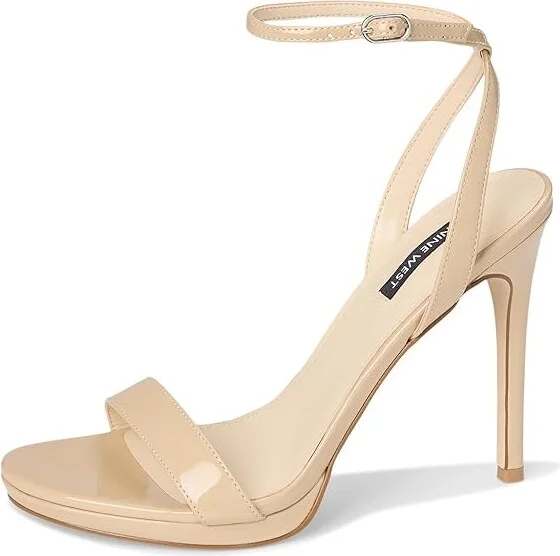 Nine West Loola Women's Sandals Light Natural Patent : 8 M, Leather - Image 5