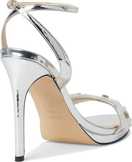 Nine West Lovely Women's Dress Sandals Silver Mirror Metallic : 8.5 M, Synthetic - Image 4