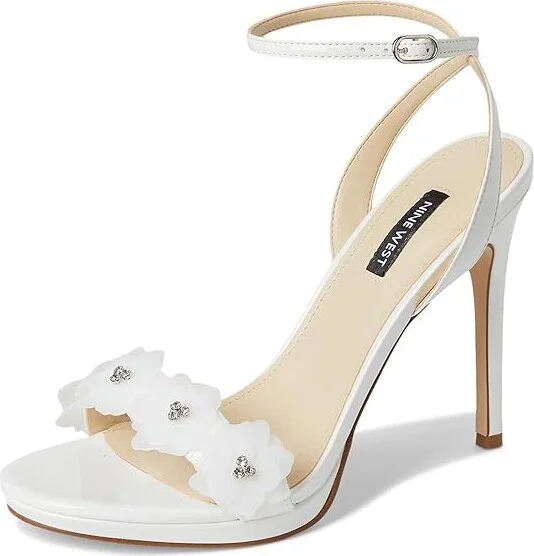 Nine West Lovely Women's Dress Sandals White Patent : 9.5 M, Synthetic - Image 5