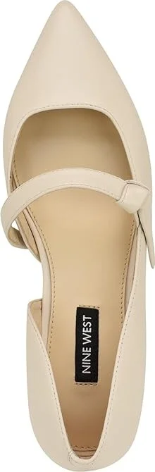 Nine West Luso Women's Flat Shoes Cream Leather : 6 M - Image 2