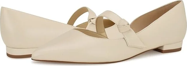Nine West Luso Women's Flat Shoes Cream Leather : 6 M