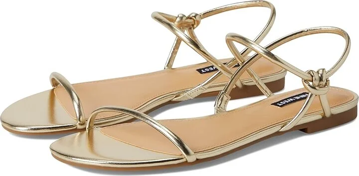 Nine West Maizy Women's Dress Sandals Gold : 9 M, Faux Leather