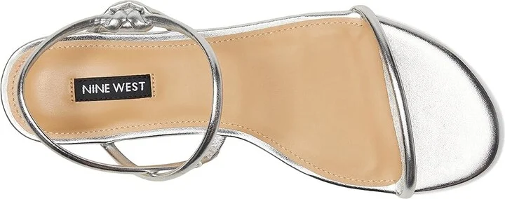Nine West Maizy Women's Dress Sandals Silver : 9.5 M, Faux Leather - Image 2