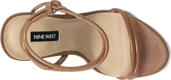 Nine West Malaya Women's Dress Sandals Medium Natural Patent : 9 M, Faux Leather - Image 2