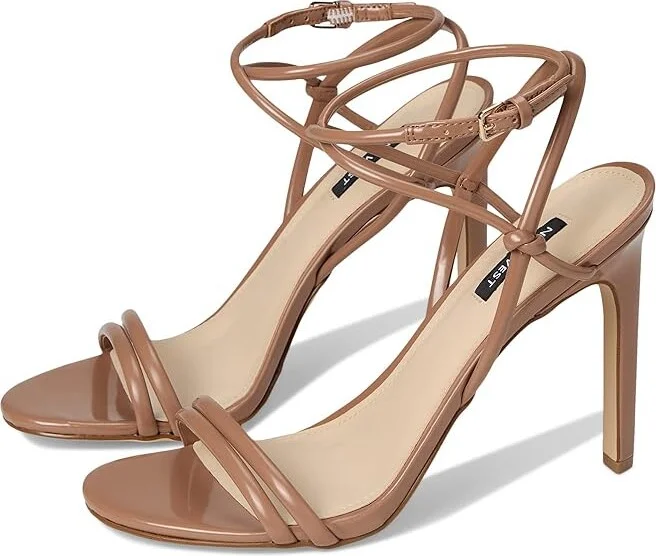 Nine West Malaya Women's Dress Sandals Medium Natural Patent : 9 M, Faux Leather