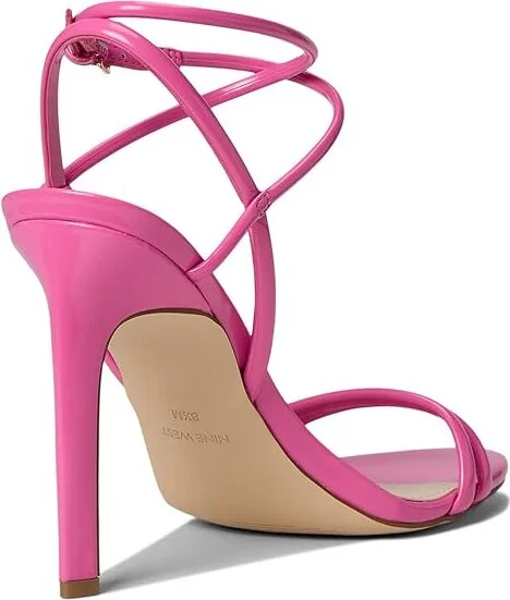 Nine West Malaya Women's Dress Sandals Neon Pink Patent : 10 M, Faux Leather - Image 4