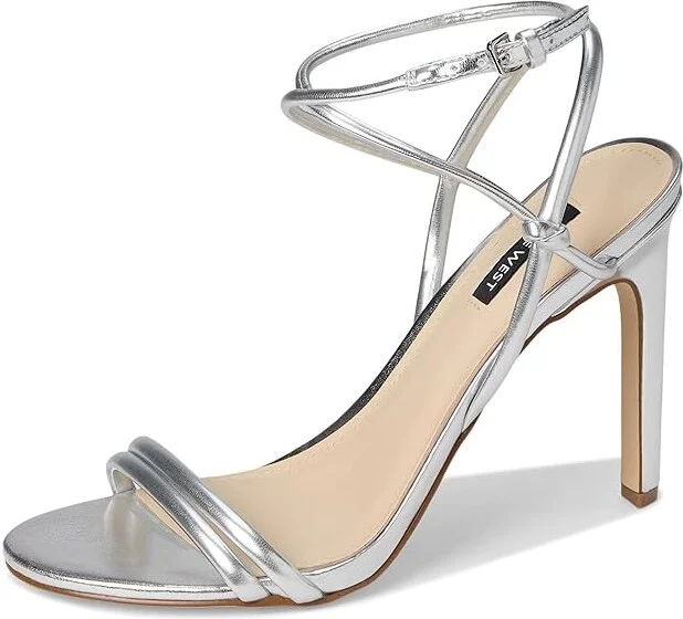 Nine West Malaya Women's Dress Sandals Silver : 6 M, Faux Leather - Image 5