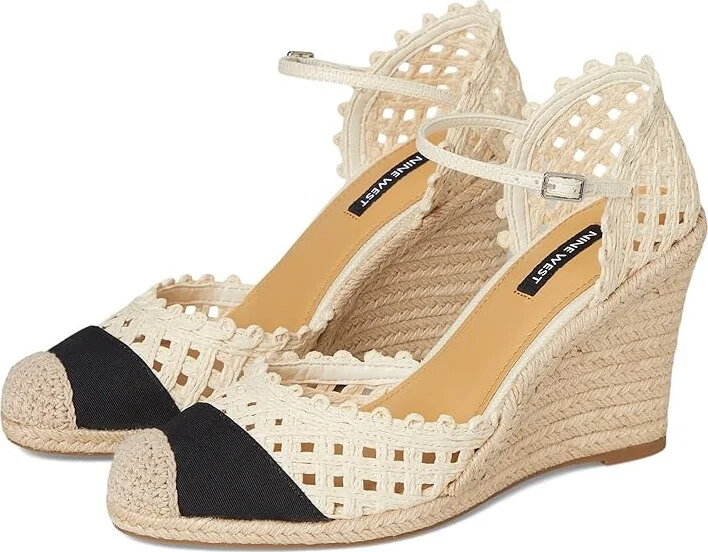 Nine West Mckinly Women's Shoes Cream/Black : 10 M, Synthetic