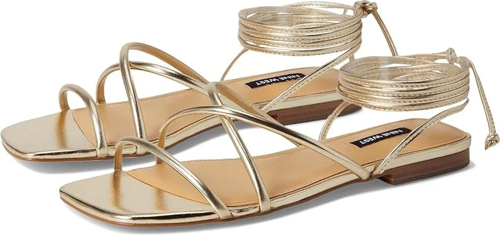 Nine West Mikila Women's Dress Sandals Gold : 5 M, Faux Leather