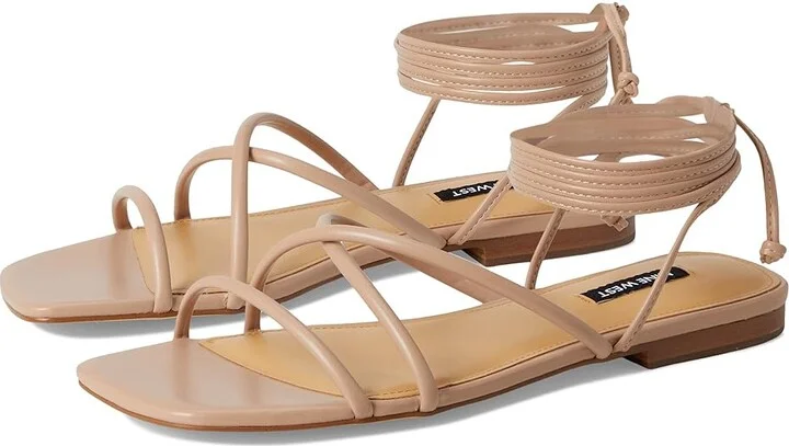 Nine West Mikila Women's Dress Sandals Light Natural : 5 M, Faux Leather