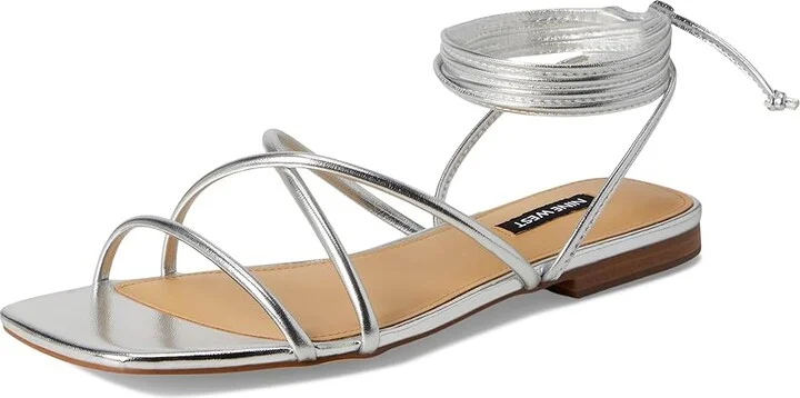 Nine West Mikila Women's Dress Sandals Silver : 9 M, Faux Leather - Image 5