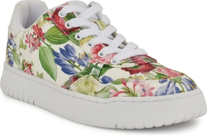 White Floral Print Fabric