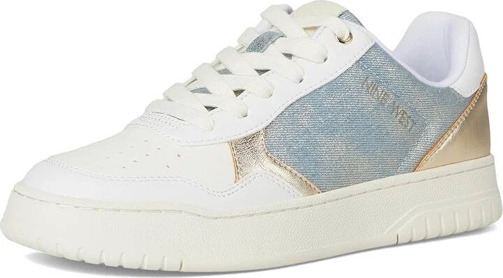 Nine West Nenya Women's Shoes White/Blue/Gold : 6.5 M, Leather - Image 5