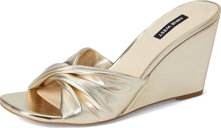 Nine West Nikhil Women's Wedge Shoes Gold : 9 M, Synthetic - Image 5